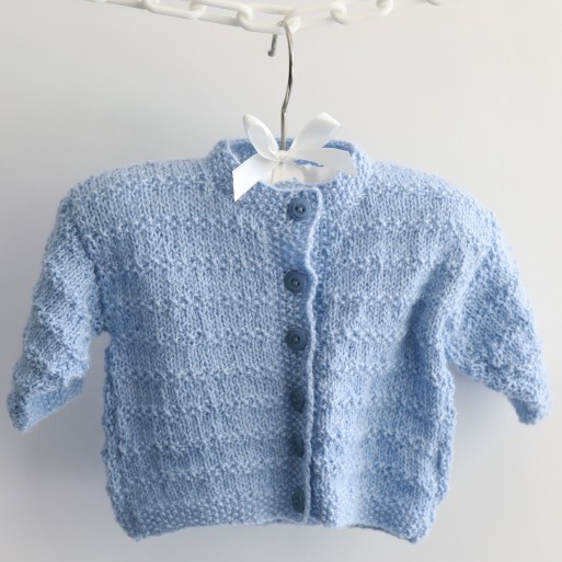 Round Neck Alpaca Cardigan - Blue image