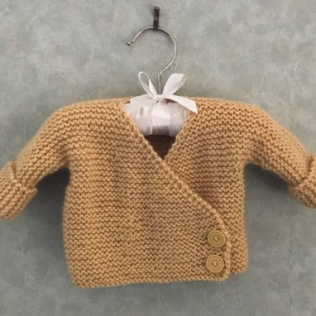 Alpaca Cross Over Cardigan - Butter Yellow image