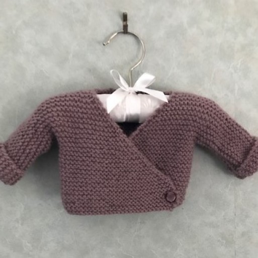 Alpaca Cross-over Cardigan - Dusky Pink image