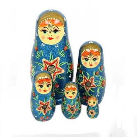 Glitter Woman Nesting Dolls image