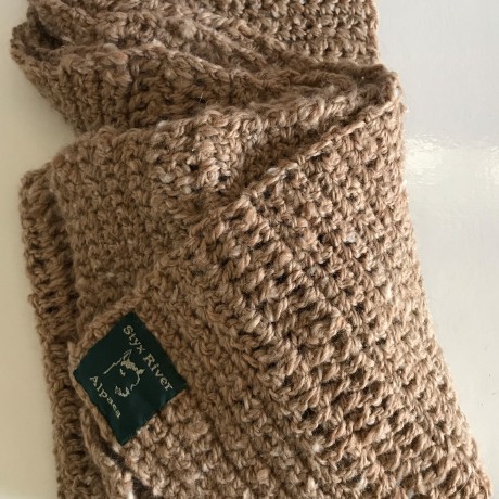 Crocheted Alpaca Scarf - Natural Caramel image