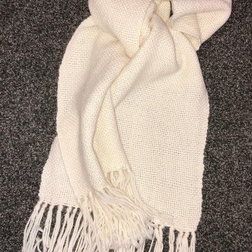 Woven 100% Alpaca Scarf - Natural image